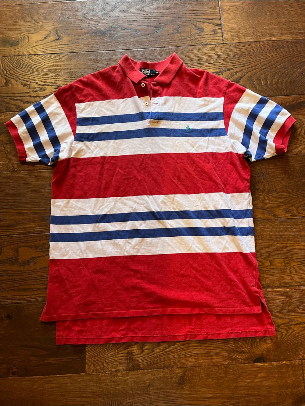 Vintage 90s Ralph Lauren Striped Polo Shirt Size XXL Americana Cotton Mesh